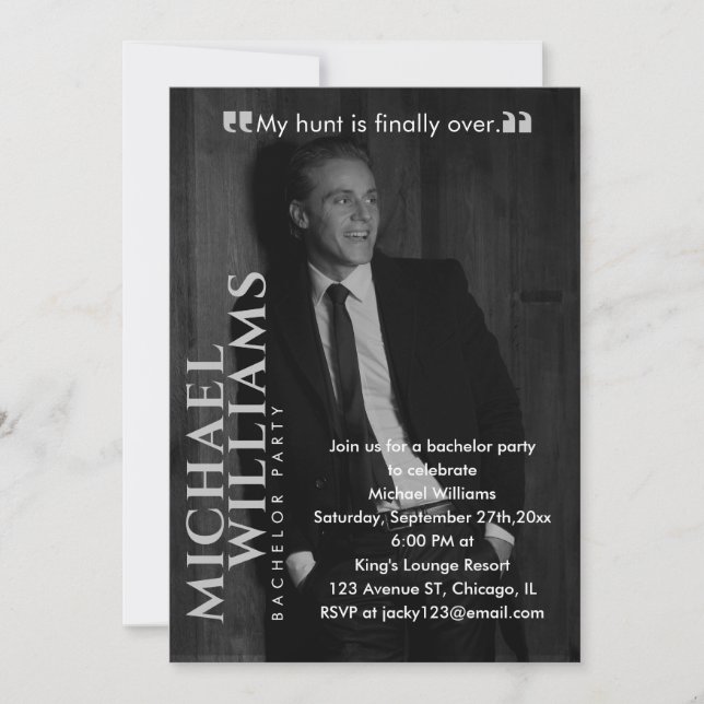 Convite Cobrir de Revista Festa de Despedida de Solteiro M (Frente)