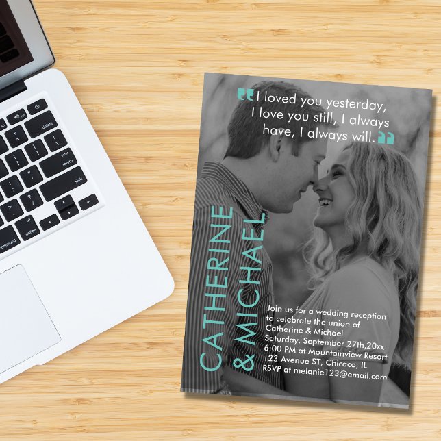 Convite Cobrir de Revista Foto Escura Verde Moderno Minima (Criador carregado)