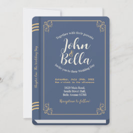 Convite Cobrir De Tema Da Biblioteca De Livros De Casament