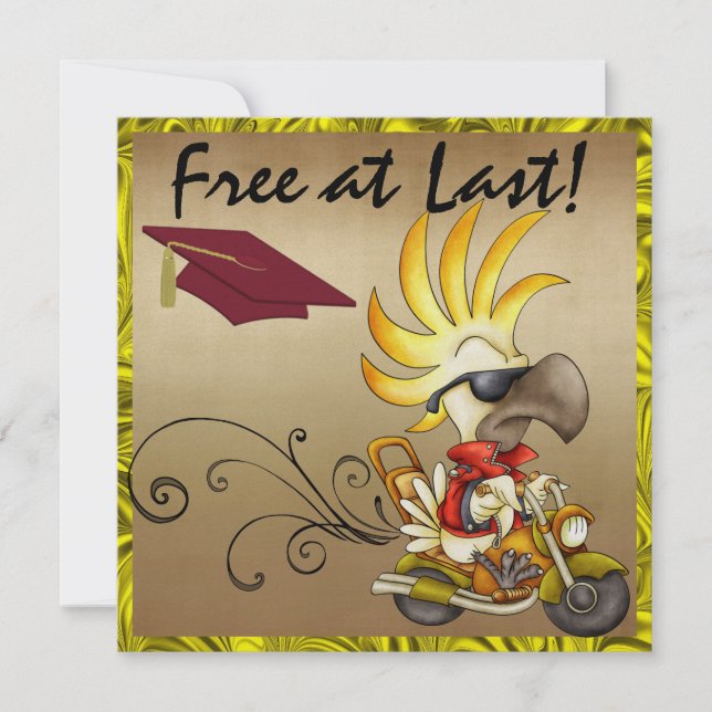 Convite Cockatoo Graduation Biker - SRF (Frente)