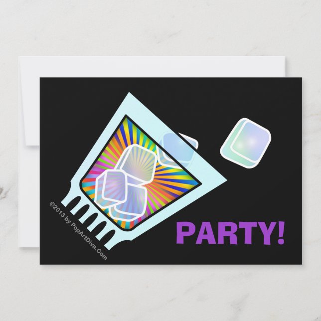 CONVITE COCKTAIL - ANTIQUADO - ROCHAS DE VIDRO (Frente)