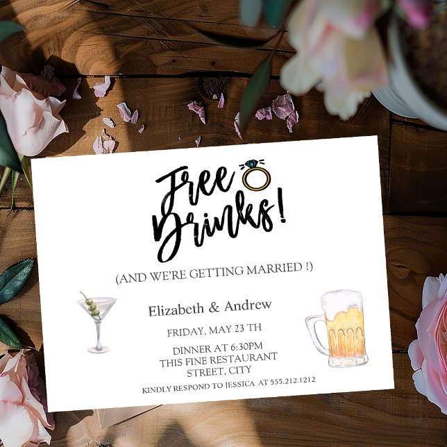Convite Cocktail,Cerveja,Bebidas Grátis Casamento (Criador carregado)