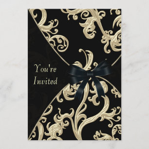 Convite Cocktail de creme preto