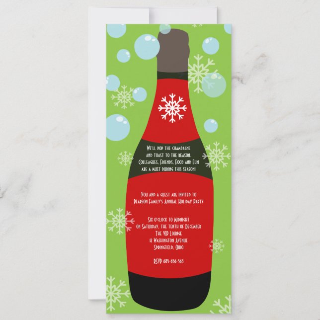 Convite Cocktail do Natal de Champagne (Frente)