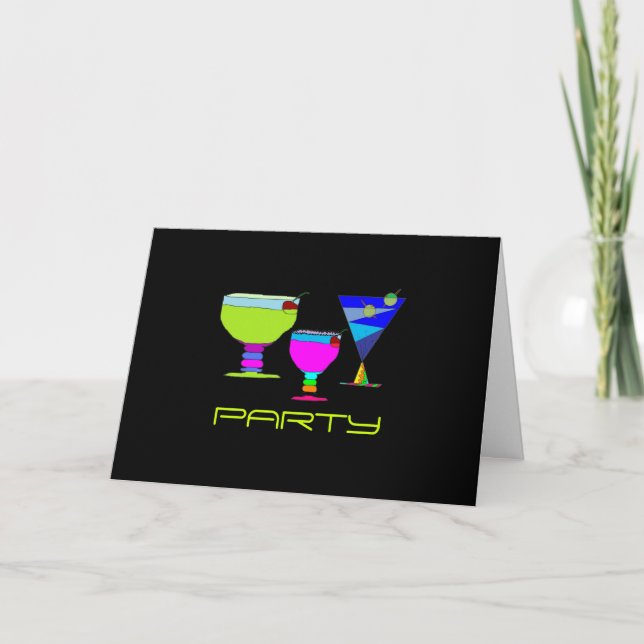 Convite Cocktail Drinks Party Invitation Card (Frente)