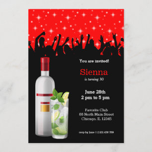 Convite Cocktail * escolha a cor de fundo