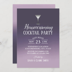 Convite Cocktail, Partido Elegante Roxo