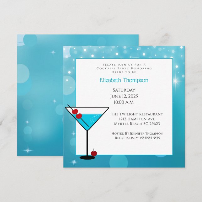 Convite Cocktail Party For Brit Invitation (Frente/Verso)