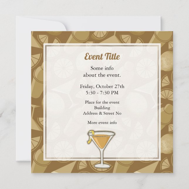 Convite cocktail Sidecar (Verso)