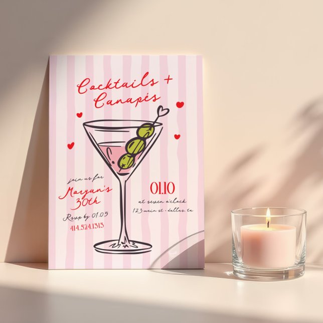 Convite Cocktails & Canapes Girls Night Birthday (Criador carregado)
