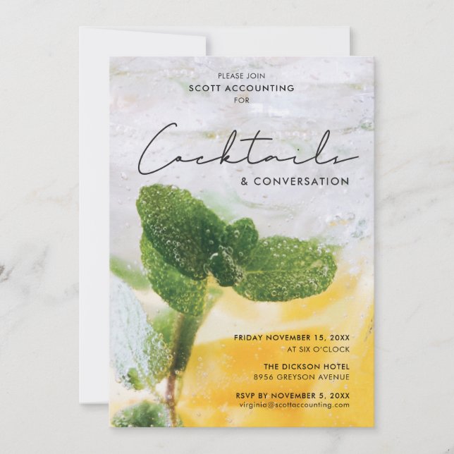 Convite Cocktails e conversação (Frente)