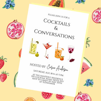 Convite Cocktails e Conversas Divertidas