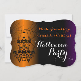 Convite Cocktails e Festas de Chandelier Halloween