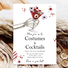 Convite Cocktails e figurinos Boos Booze Adultos Halloween