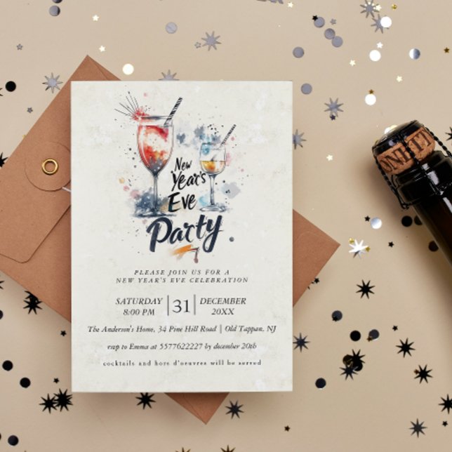 Convite Cocktails e Grafite do Ano Novo (Criador carregado)