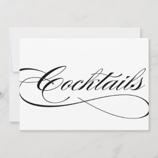 Convite Cocktails sinal de recepção de casamento belo scri