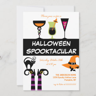 Convite Cocktails Spooktacular Festa de Halloween