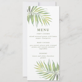 Convite COCO Watercolor Palm Leaf Menu