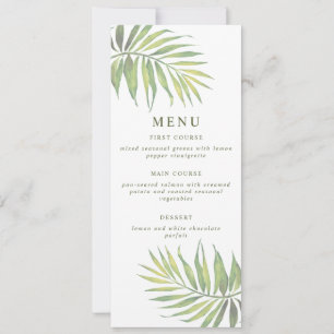 Convite COCO Watercolor Palm Leaf Menu