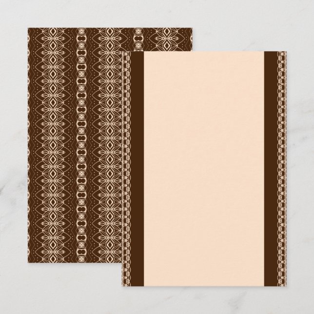 Convite Cocoa Heritage Africano Marrom & Tribal Marfim (Frente/Verso)
