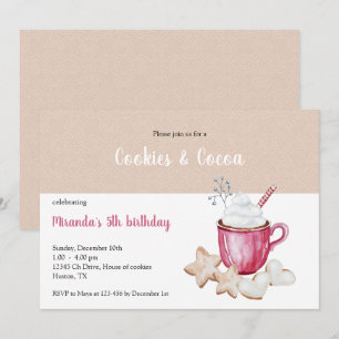 Convite Cocoa Quente De Natal E Biscoitos Aquarela
