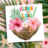 Coconut Cocktail Luau Birthday Tropical Havaiana