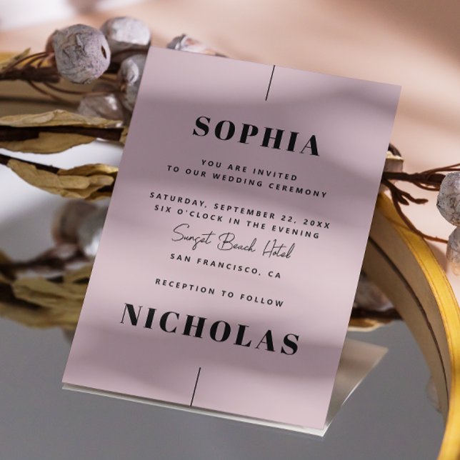 Convite Cód. QR de casamento Elegante e empoeirado (Criador carregado)