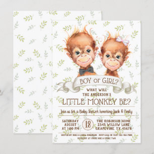Convite Cód. Watercolor Macaco - Revolução do Gênero