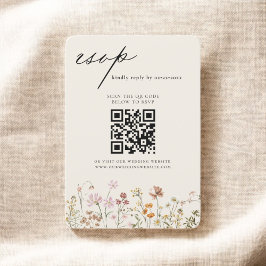 Convite Código de Casamento de Código QR do Wildflower RSV