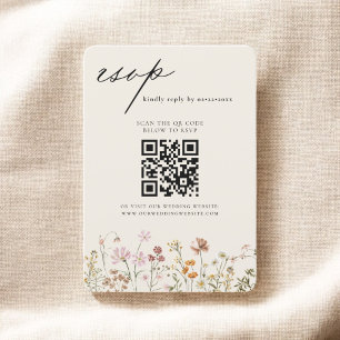 Convite Código de Casamento de Código QR do Wildflower RSV
