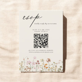 Convite Código de Casamento de Código QR do Wildflower RSV