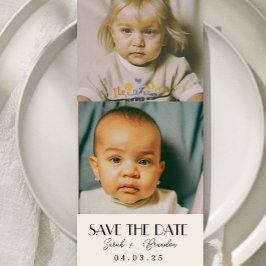 Convite Código de Qrcode de Tipografia de Fotos de Infânci