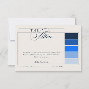 Convite Código de Traje Formal Caligrafia Marfim Azul-Mari