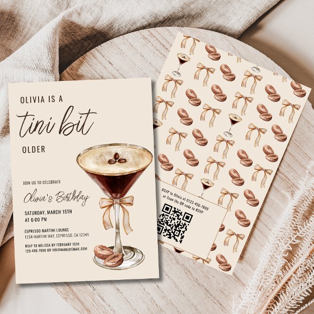 Convite Código QR A Tini Bit Antigo Espresso Martini Anive (Criador carregado)