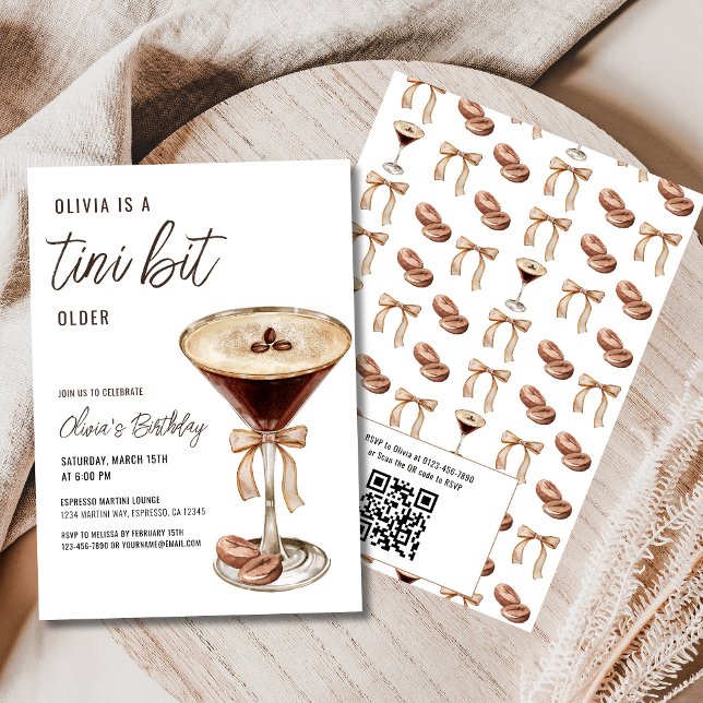 Convite Código QR A Tini Bit Antigo Espresso Martini Anive (Criador carregado)