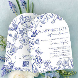 Convite Código QR Algo Azul Antes de Fazer Chá de panela