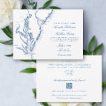 Convite Código QR all-in-one do Avalon NJ Casamento RSVP<br><div class="desc">Convide seus convidados para seu casamento Avalon, Nova Jersey com nosso convite para casamento multifuncional, amigo do orçamento! Este conveniente convite apresenta um design Blue Jersey Shore Map perfeito para o seu casamento no The Ouro Inn, The Reeds at Shelter Haven, ICONA Avalon, Windrift Hotel Resort, e no Avalon Yacht...</div>