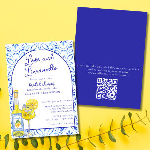 Convite Código QR Amor & Limoncello Chá de Noiva Italiano