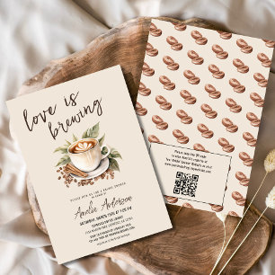 Convite Código QR Boho Love está criando Chá de panela