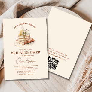 Convite Código QR Boho Novo capítulo inicia Chá de panela