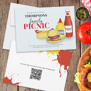 Convite Código QR caprichoso de diversão no piquenique de