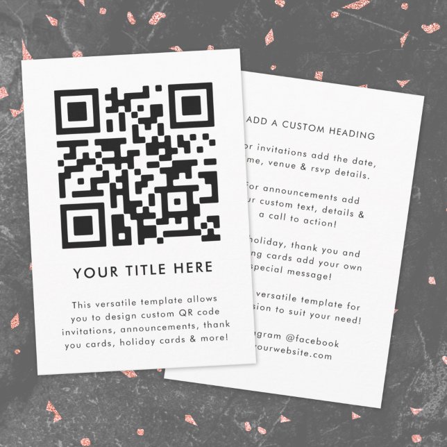 Convite Código QR | Carregar Branco Simples Moderno e Mini (Modern smart QR code white invitation template by Guava - versatile, stylish, and customizable)
