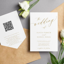 Código QR casamento do ouro elegante romântico mod