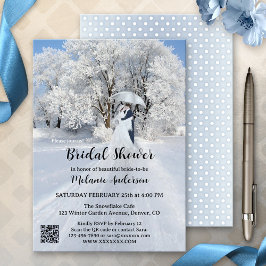 Convite Código QR Chá de panela Wonderland Snow