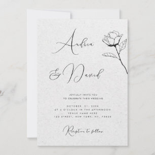 Convite Código QR Cinza Kraft Olhar Desenhado Rosa RSVP Ca