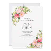 Código QR Círculo Floral Boêmio Aquarela Casamento