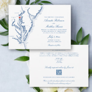 Convite Código QR completo de North Beach MD RSVP Wedding