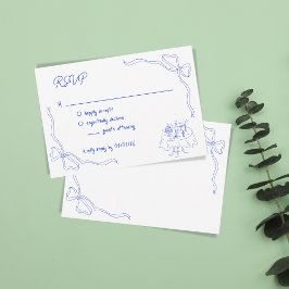 Convite Código QR Contemporâneo Desenhado à Mão Único Arco