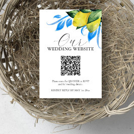 Convite Código QR da placa RSVP do Site de Casamento do Me