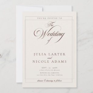 Convite Código QR da Web de Detalhes de Casamento Marrom M